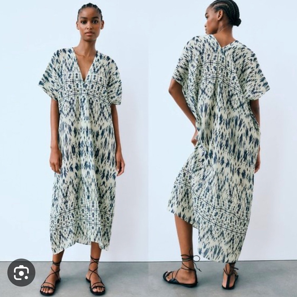 ZARA PRINTED RAMIE TUNIC . NEW WITH TAGS.